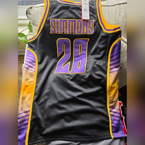Brand New Ben Simmons Eagles Jersey - Black Purple and Yellow Size XL - Picture 2 of 4